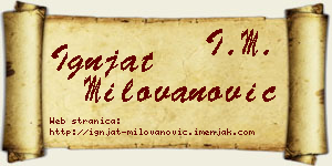 Ignjat Milovanović vizit kartica
